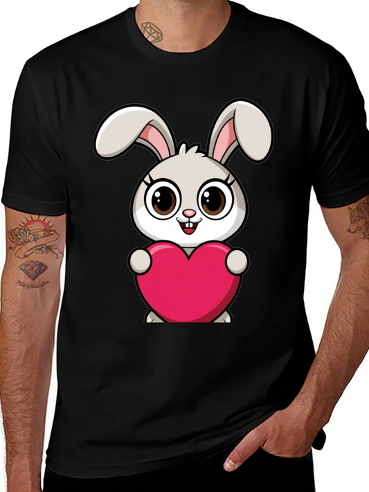Cute Bunny Heart Graphic T-Shirt