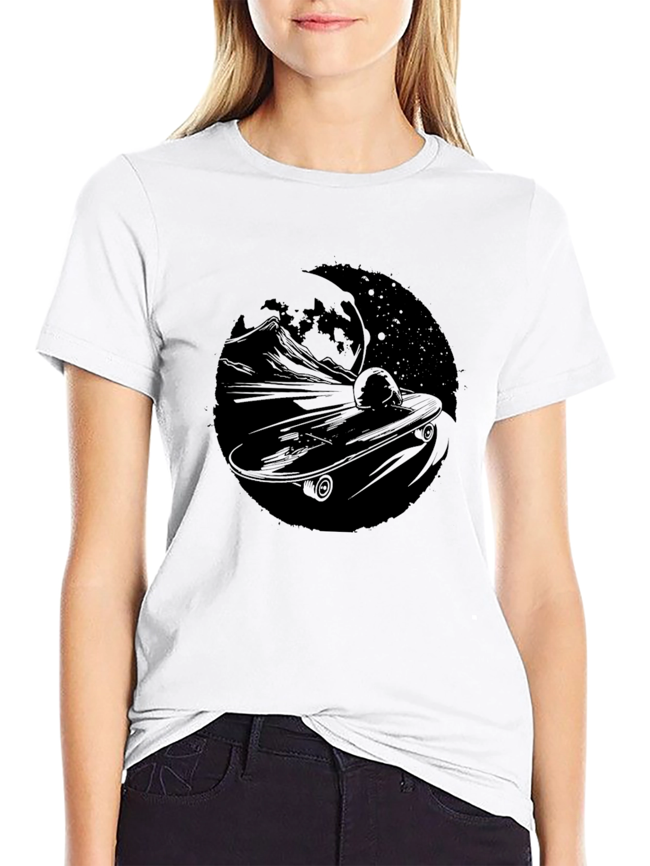 Skateboard Moon T-Shirt - Ride the Night