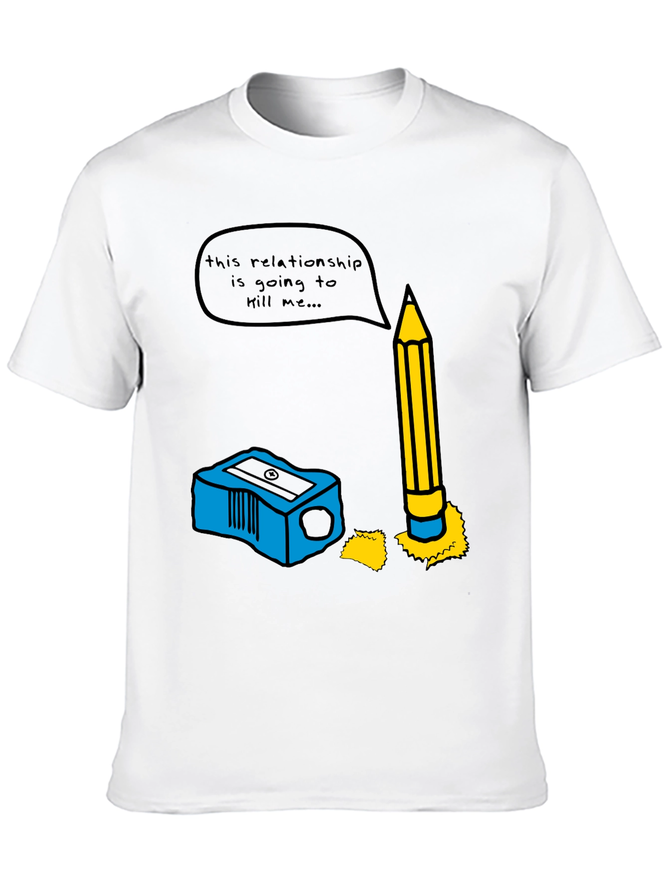 Humorous Pencil & Sharpener Relationship Graphic Tee