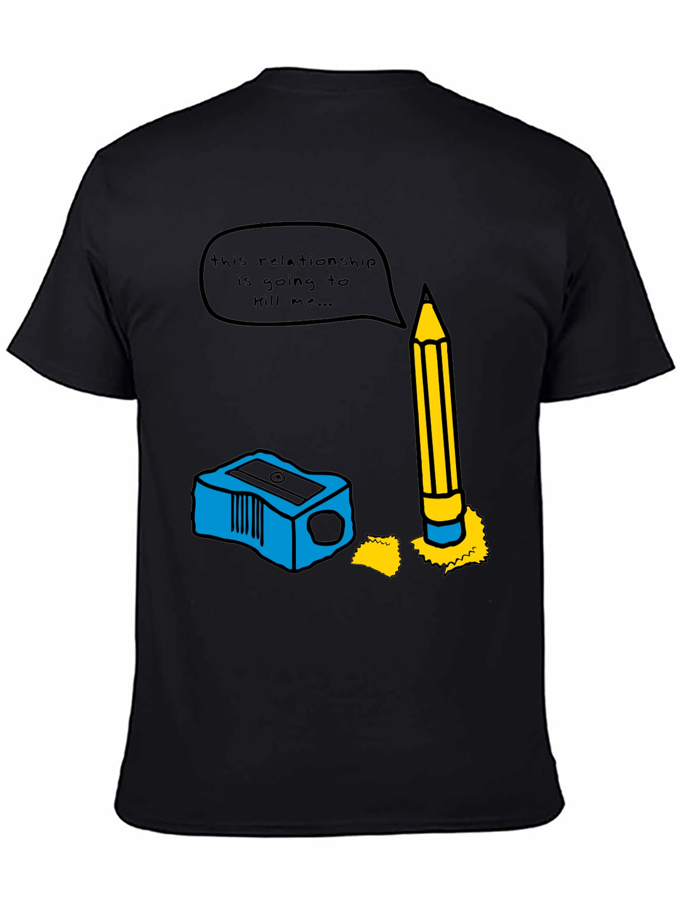 Humorous Pencil & Sharpener Relationship Graphic Tee