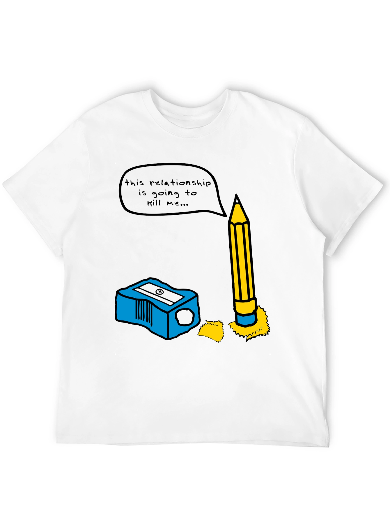 Humorous Pencil & Sharpener Relationship Graphic Tee