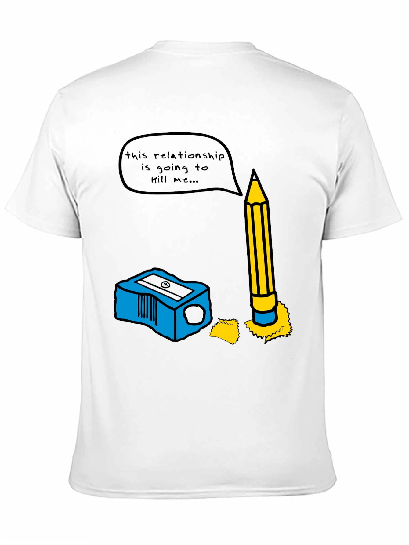 Humorous Pencil & Sharpener Relationship Graphic Tee