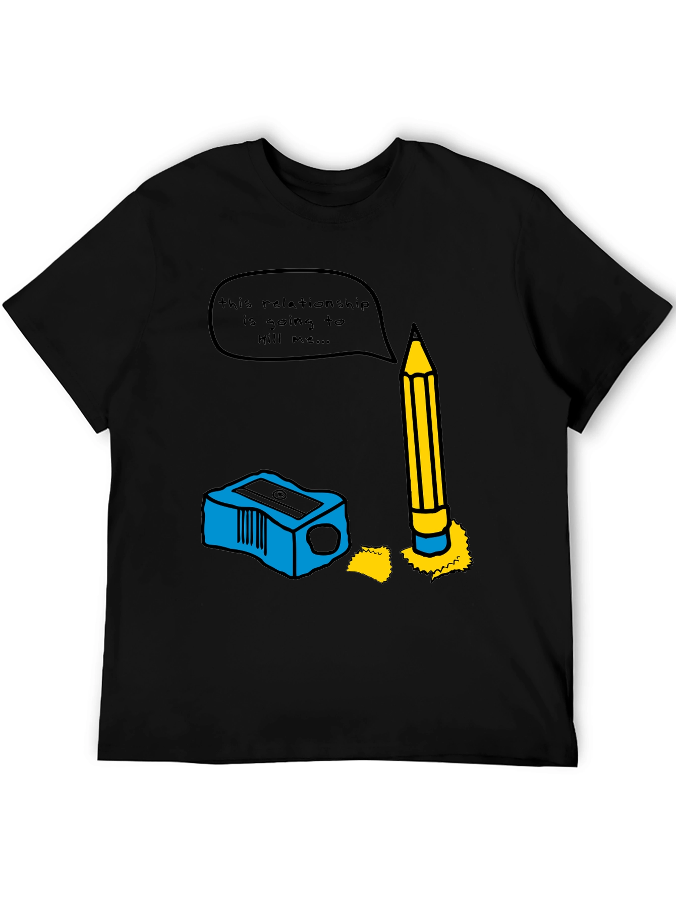 Humorous Pencil & Sharpener Relationship Graphic Tee