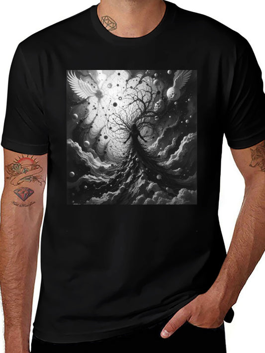 Celestial Tree Graphic Tee - Cosmic Dreamscape