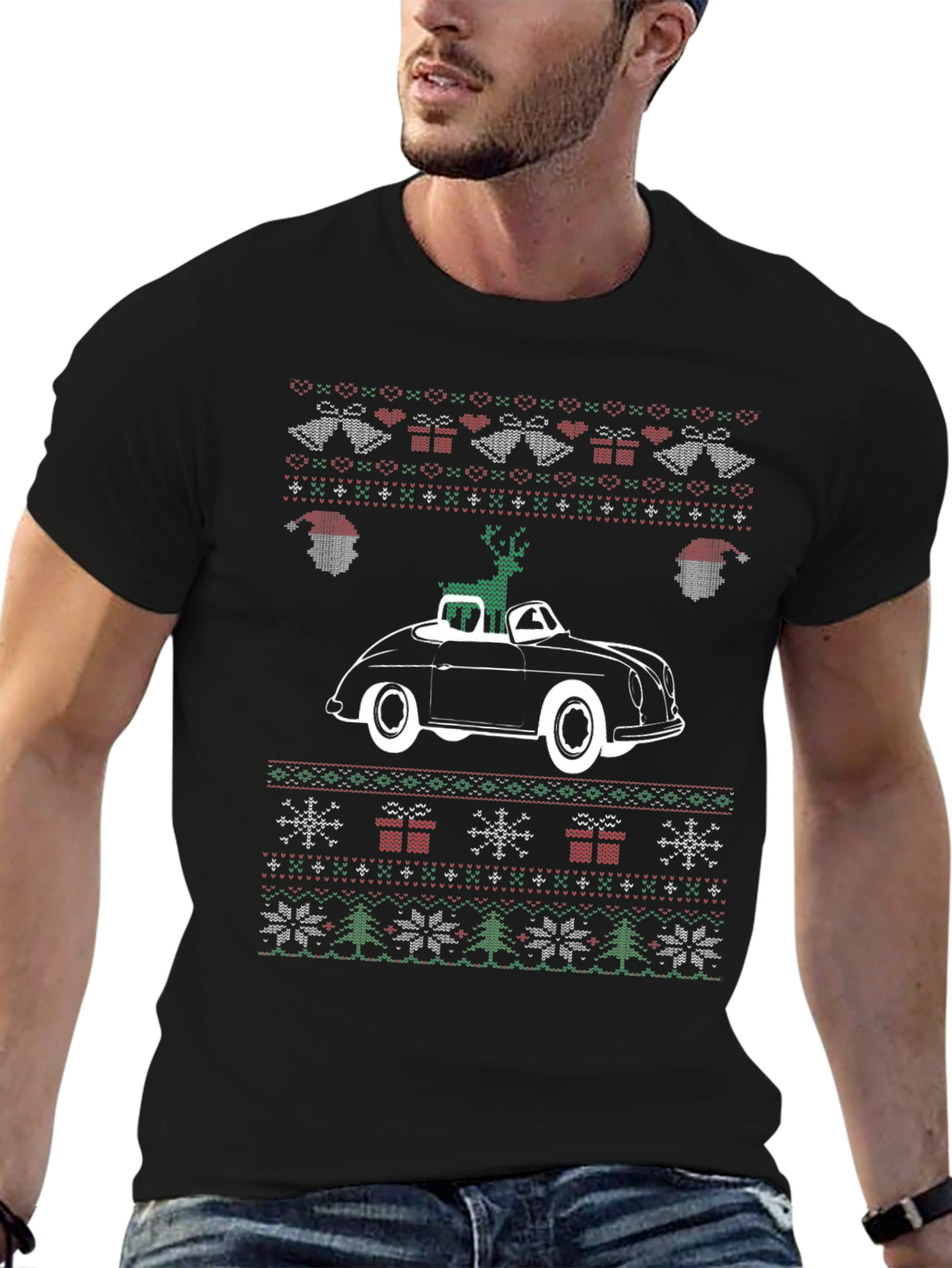 Festive Car Christmas Pattern T-Shirt