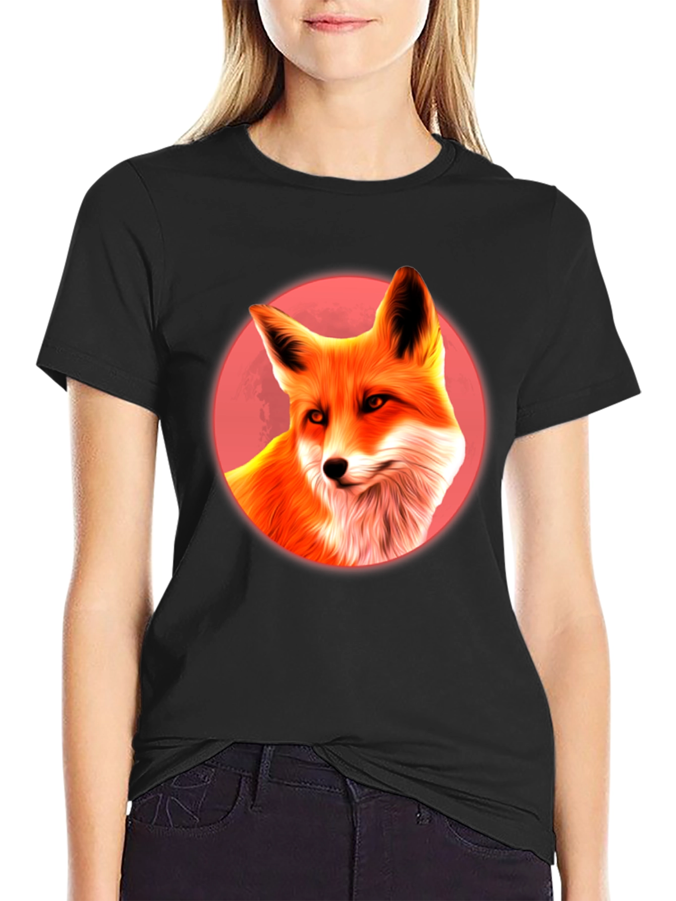 Fox in Red Circle T-Shirt - Graphic Tee