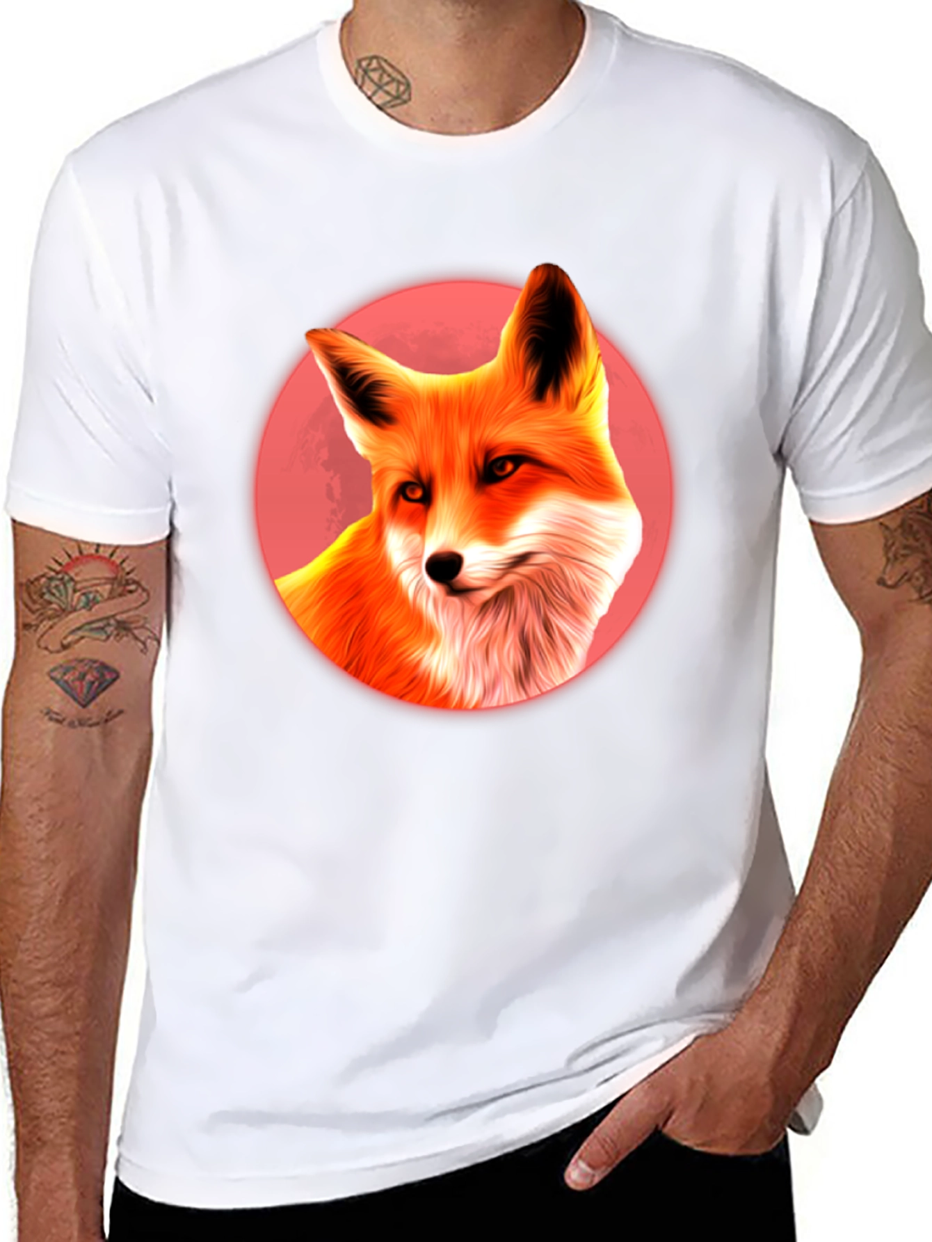 Fox in Red Circle T-Shirt - Graphic Tee