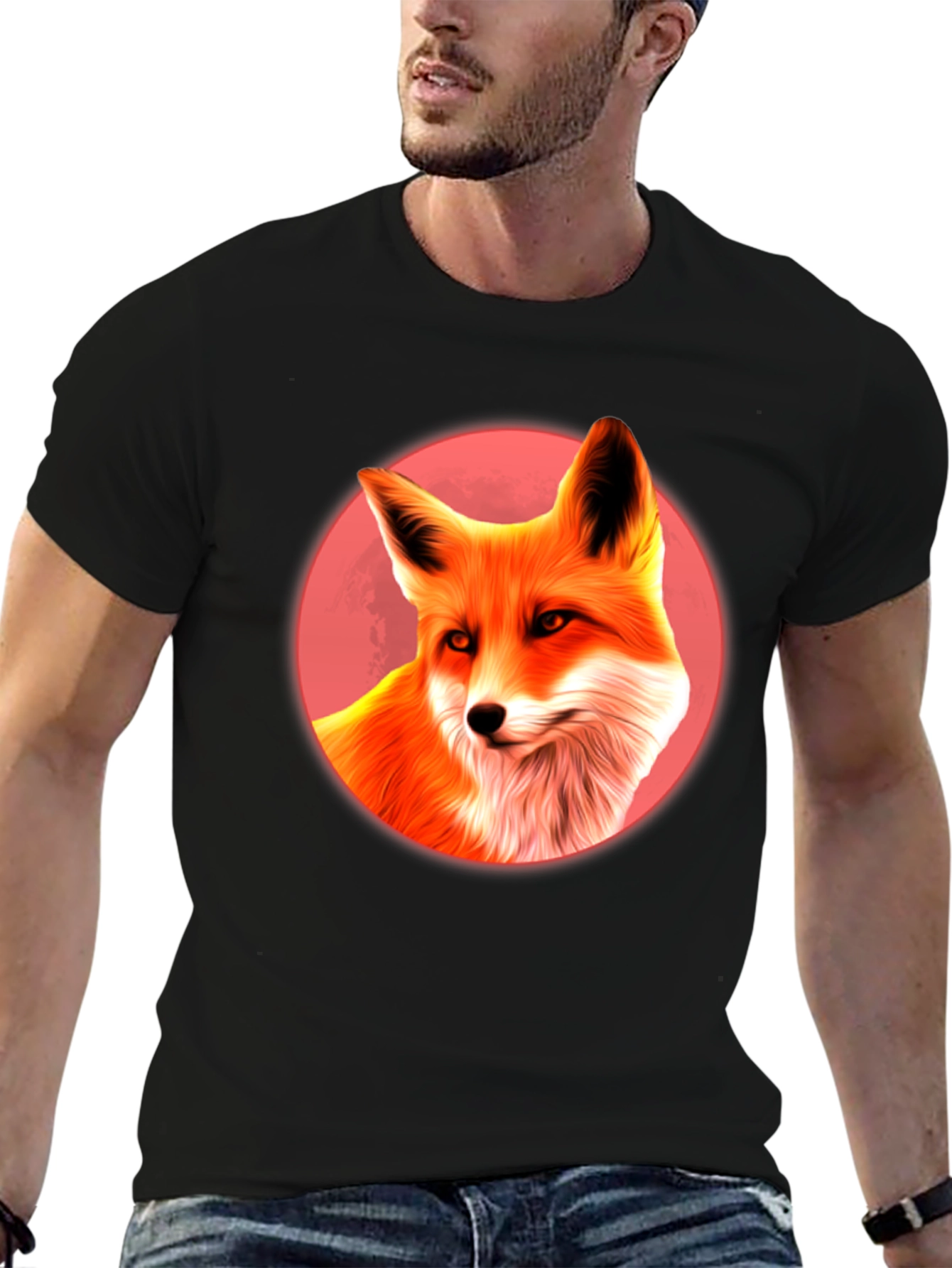 Fox in Red Circle T-Shirt - Graphic Tee