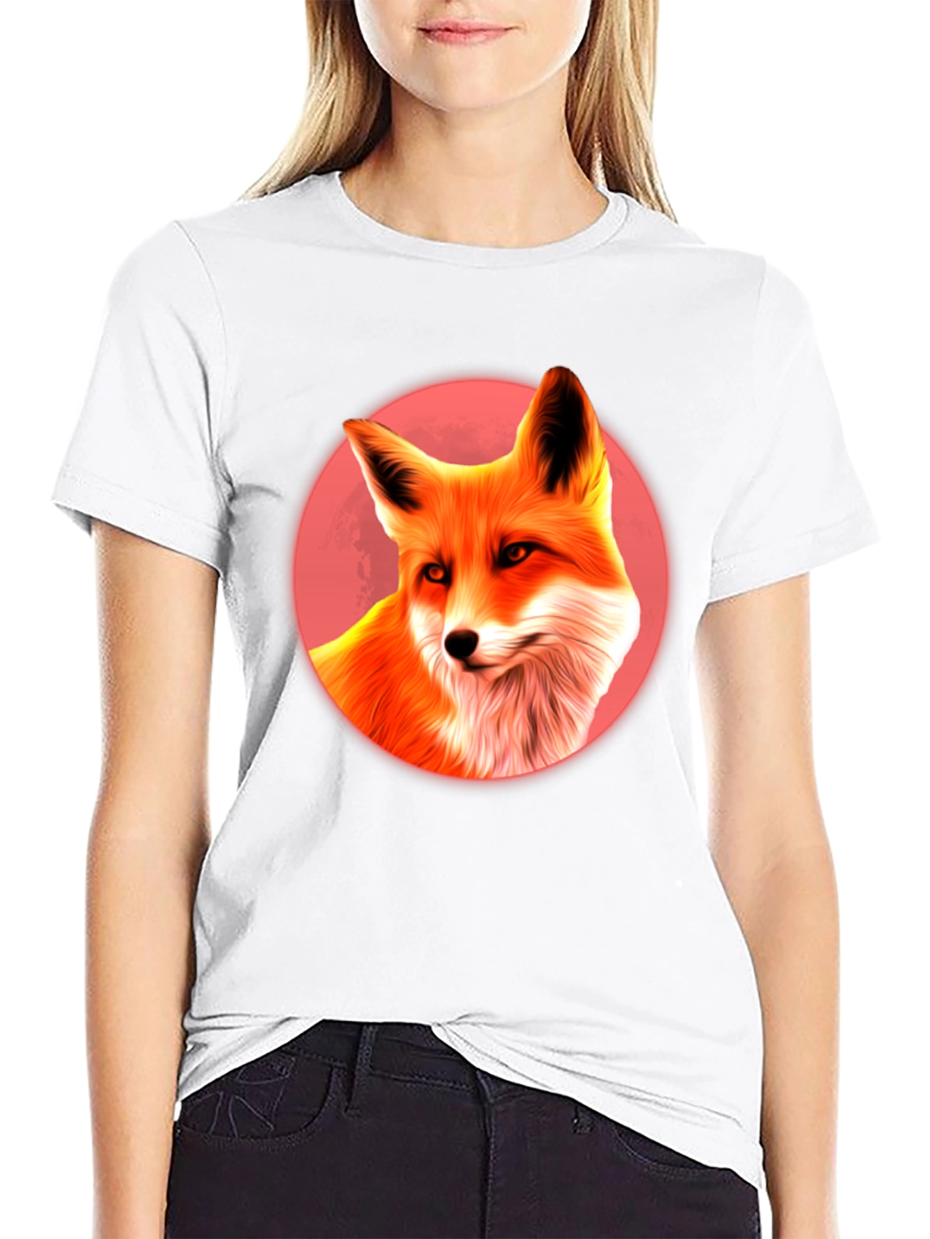 Fox in Red Circle T-Shirt - Graphic Tee
