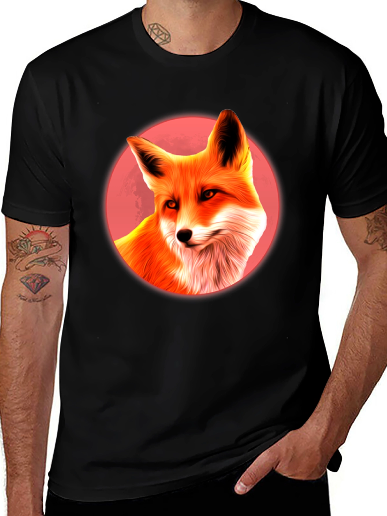 Fox in Red Circle T-Shirt - Graphic Tee