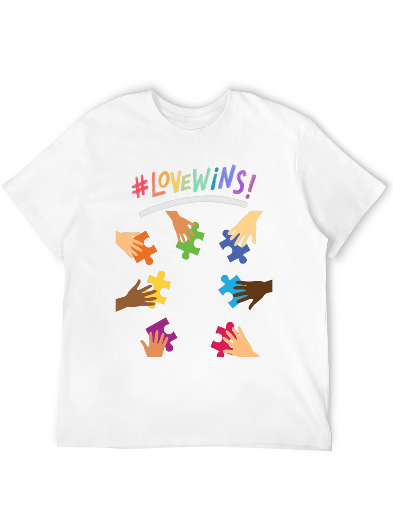 Love Wins Puzzle Piece Graphic Tee