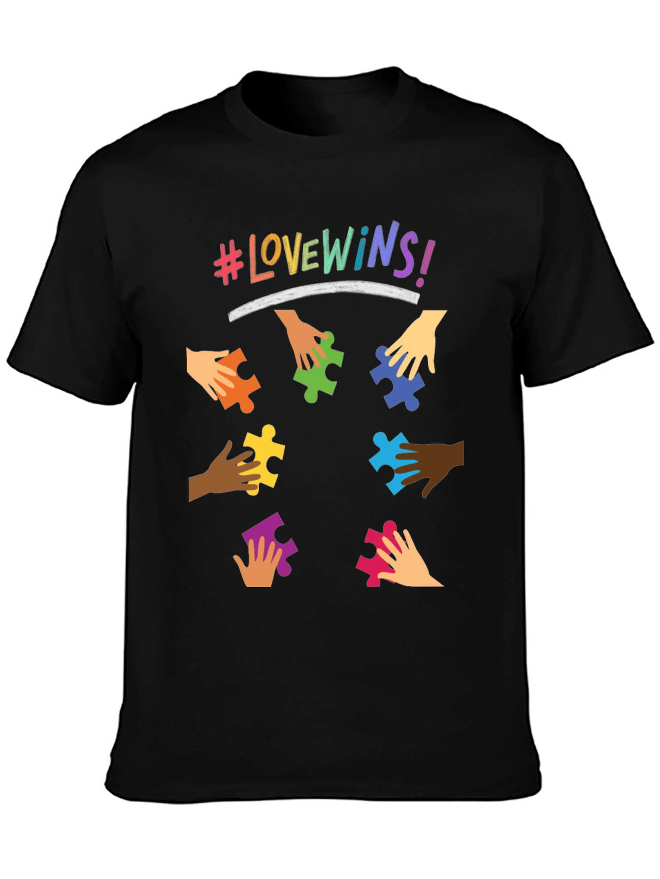 Love Wins Puzzle Piece Graphic Tee