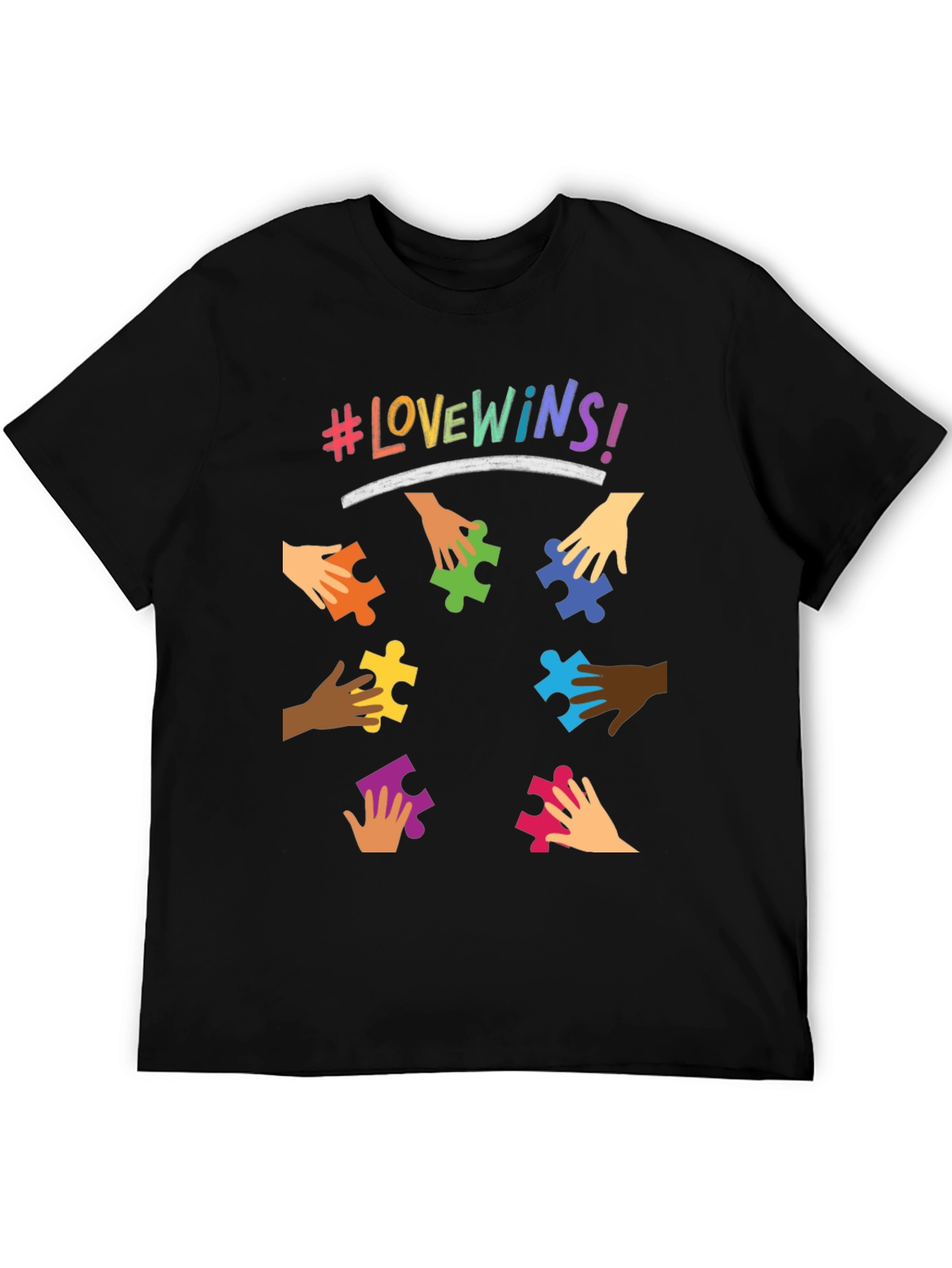 Love Wins Puzzle Piece Graphic Tee