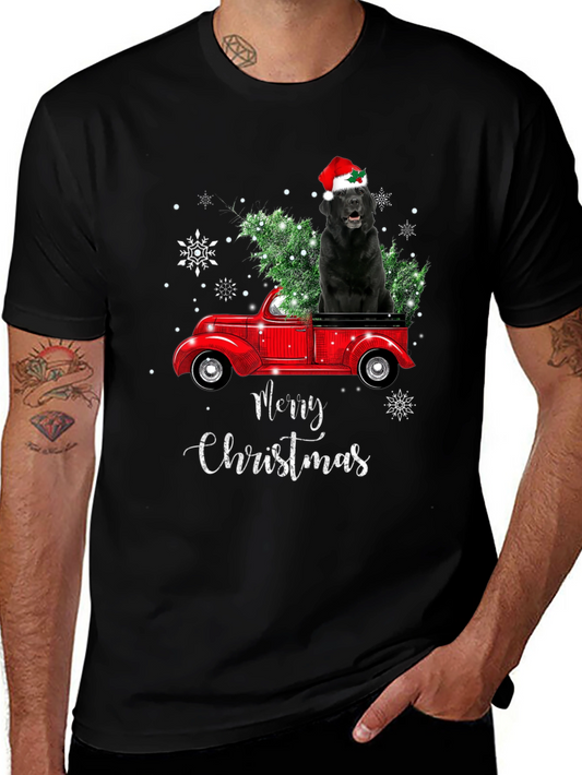 Christmas Dog Truck T-Shirt - Holiday Apparel