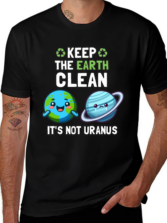 Keep the Earth Clean Black Graphic Tee