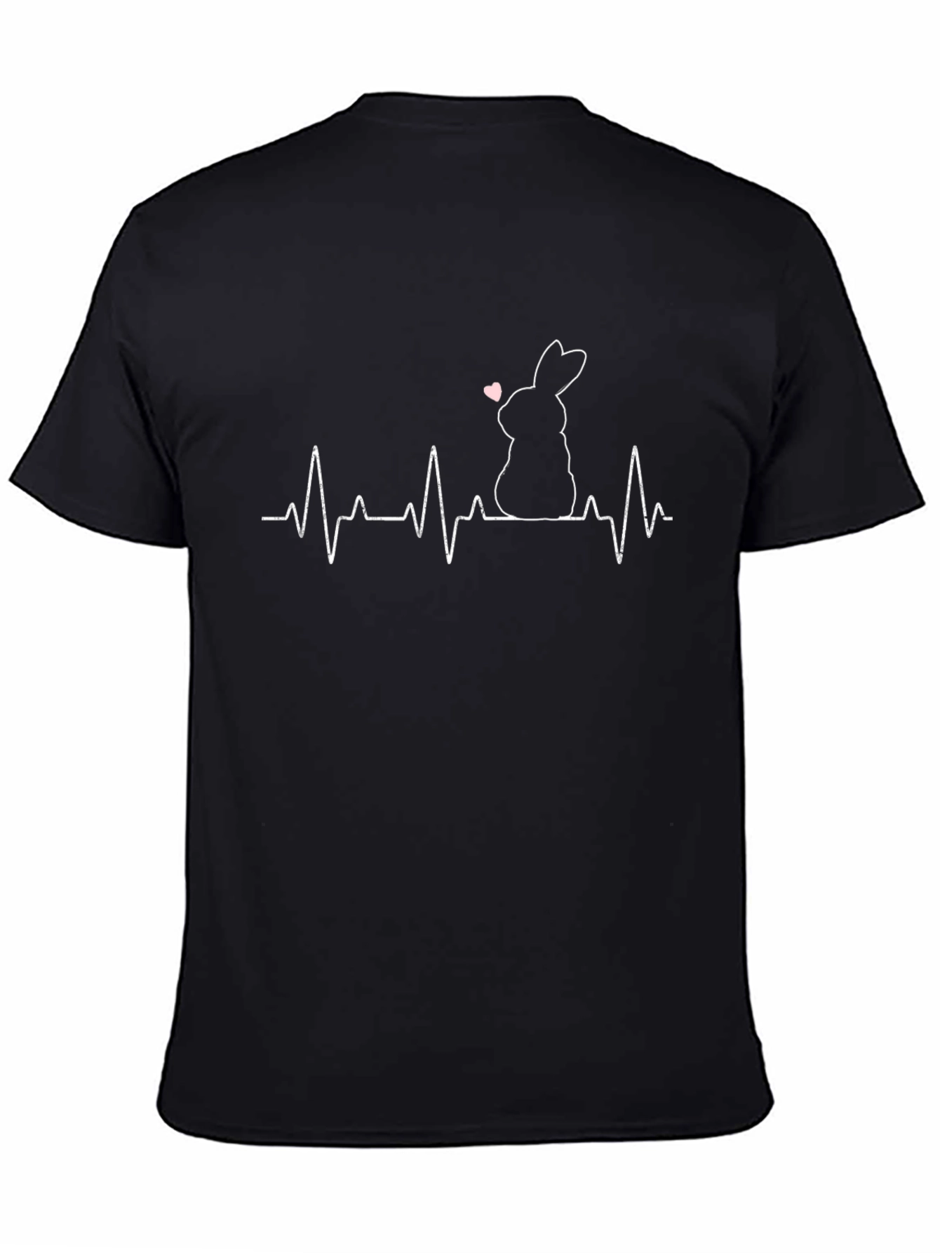 Rabbit Heartbeat Black T-Shirt