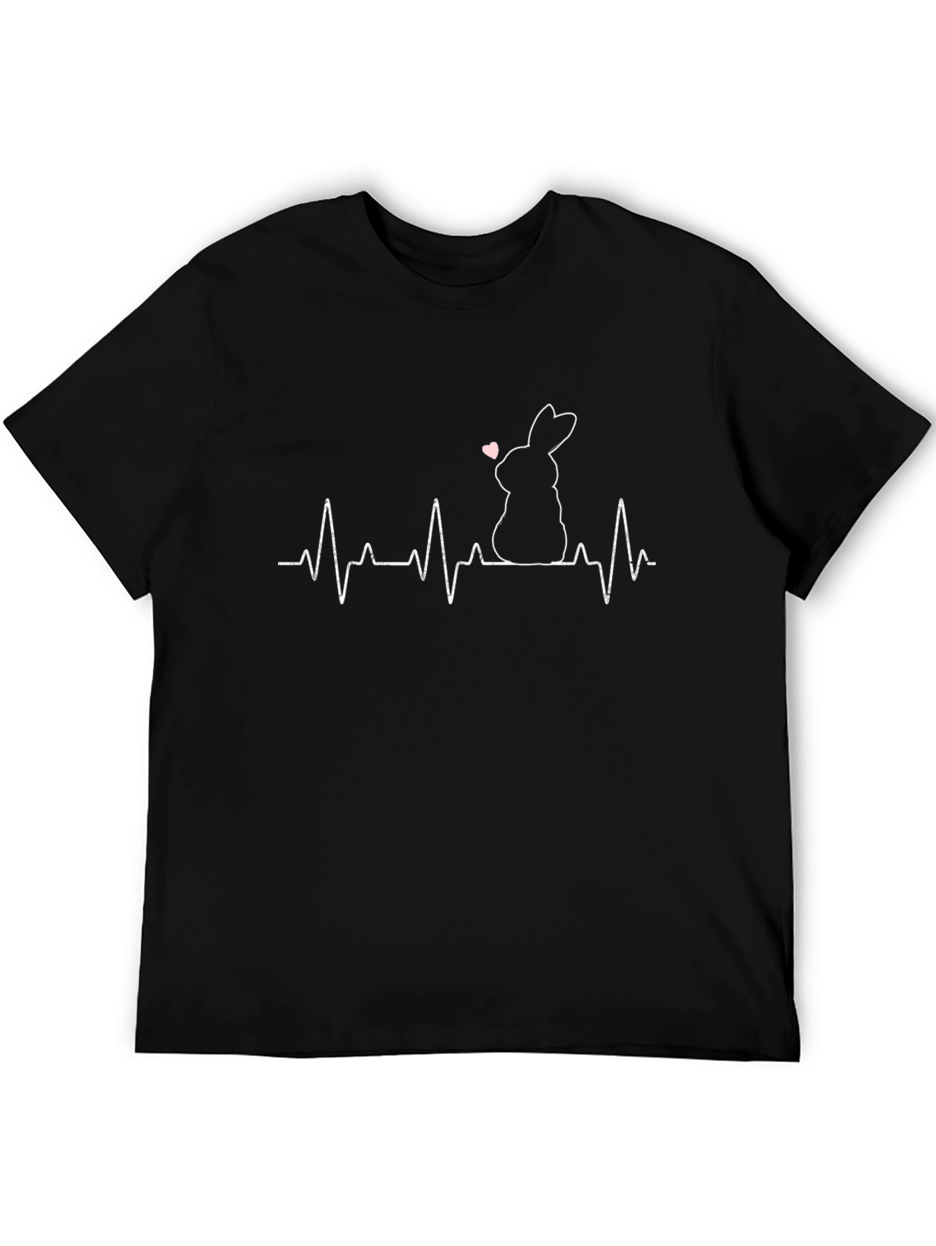 Rabbit Heartbeat Black T-Shirt