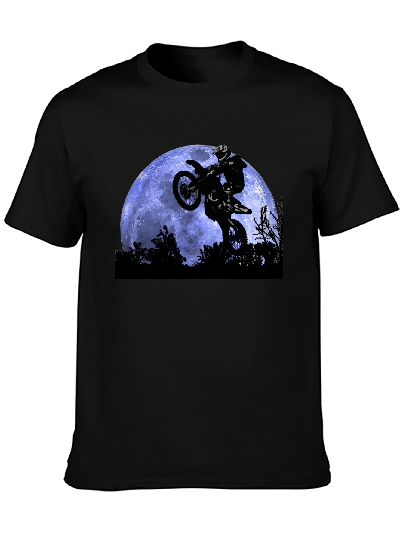 Dirt Bike Moon T-Shirt - Black Motocross Apparel