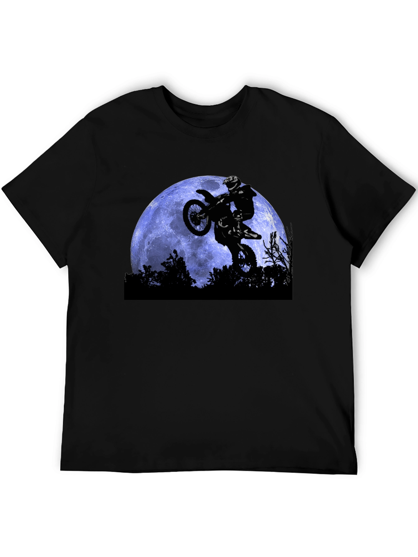 Dirt Bike Moon T-Shirt - Black Motocross Apparel