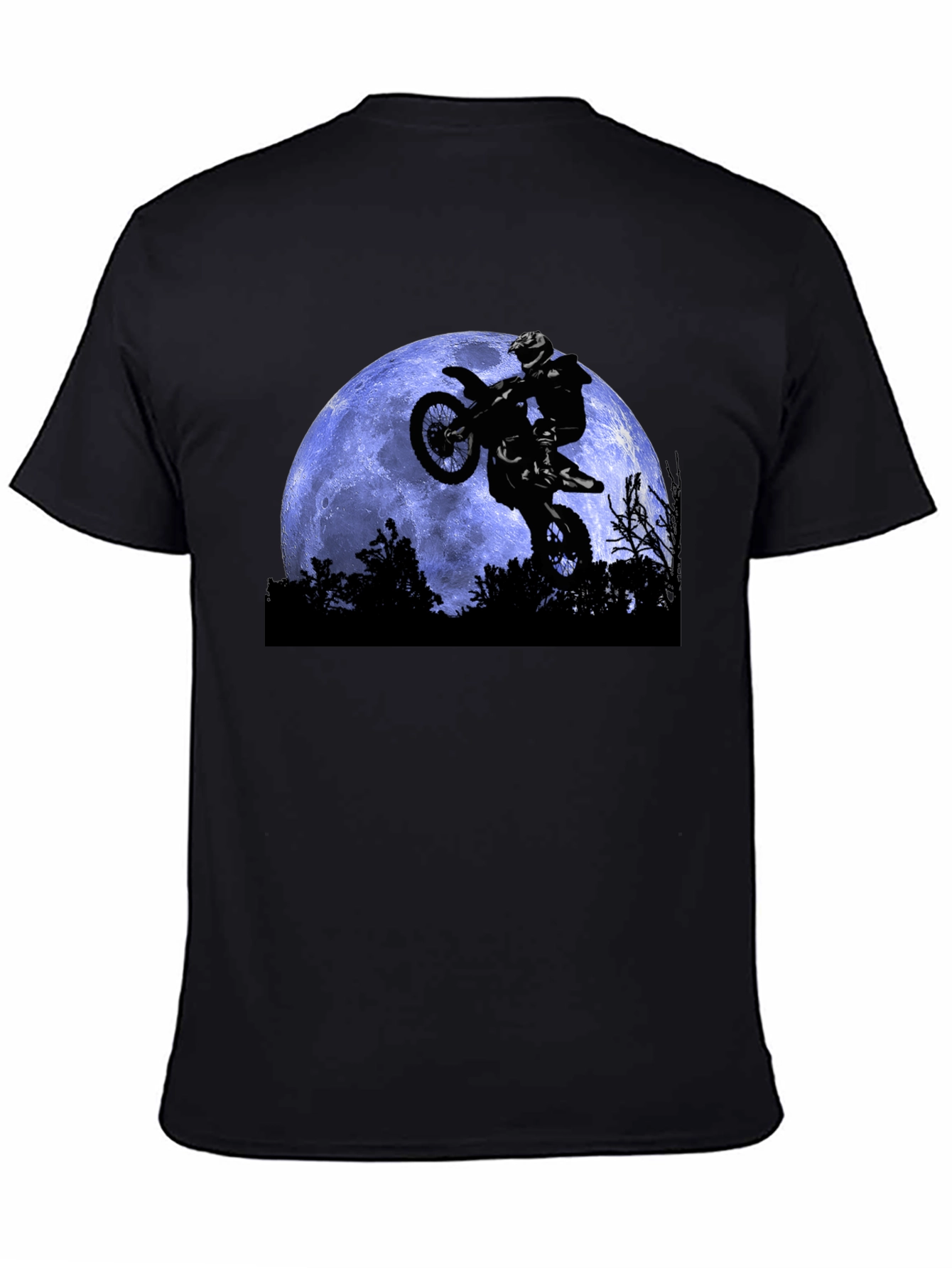 Dirt Bike Moon T-Shirt - Black Motocross Apparel