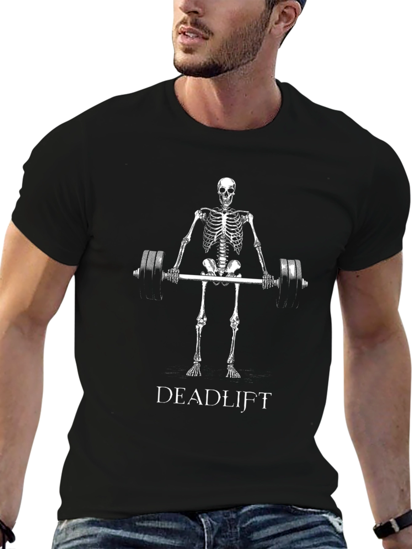 Skeleton Deadlift T-Shirt - Weightlifting Gym Tee