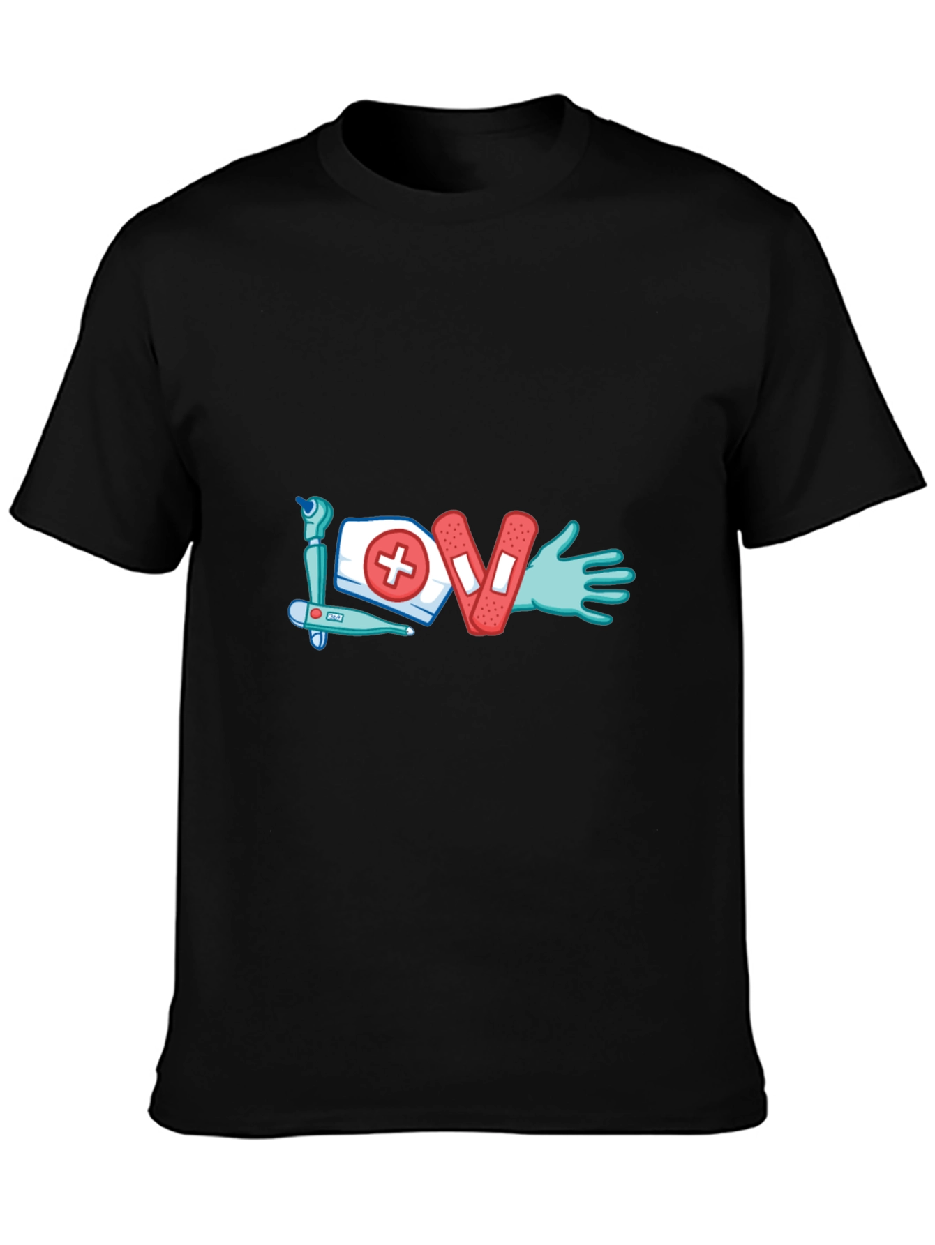 Love Nursing T-Shirt - Black Graphic Tee