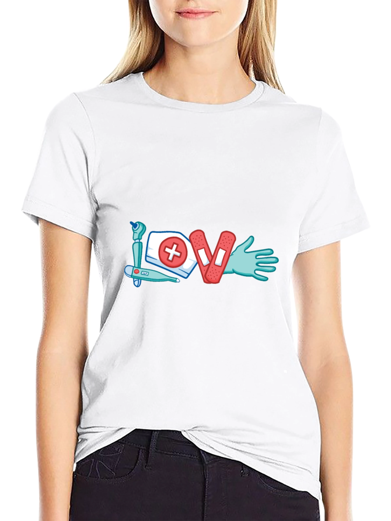 Love Nursing T-Shirt - Black Graphic Tee