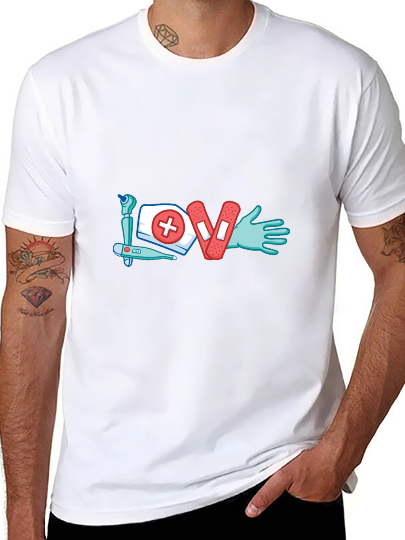 Love Nursing T-Shirt - Black Graphic Tee
