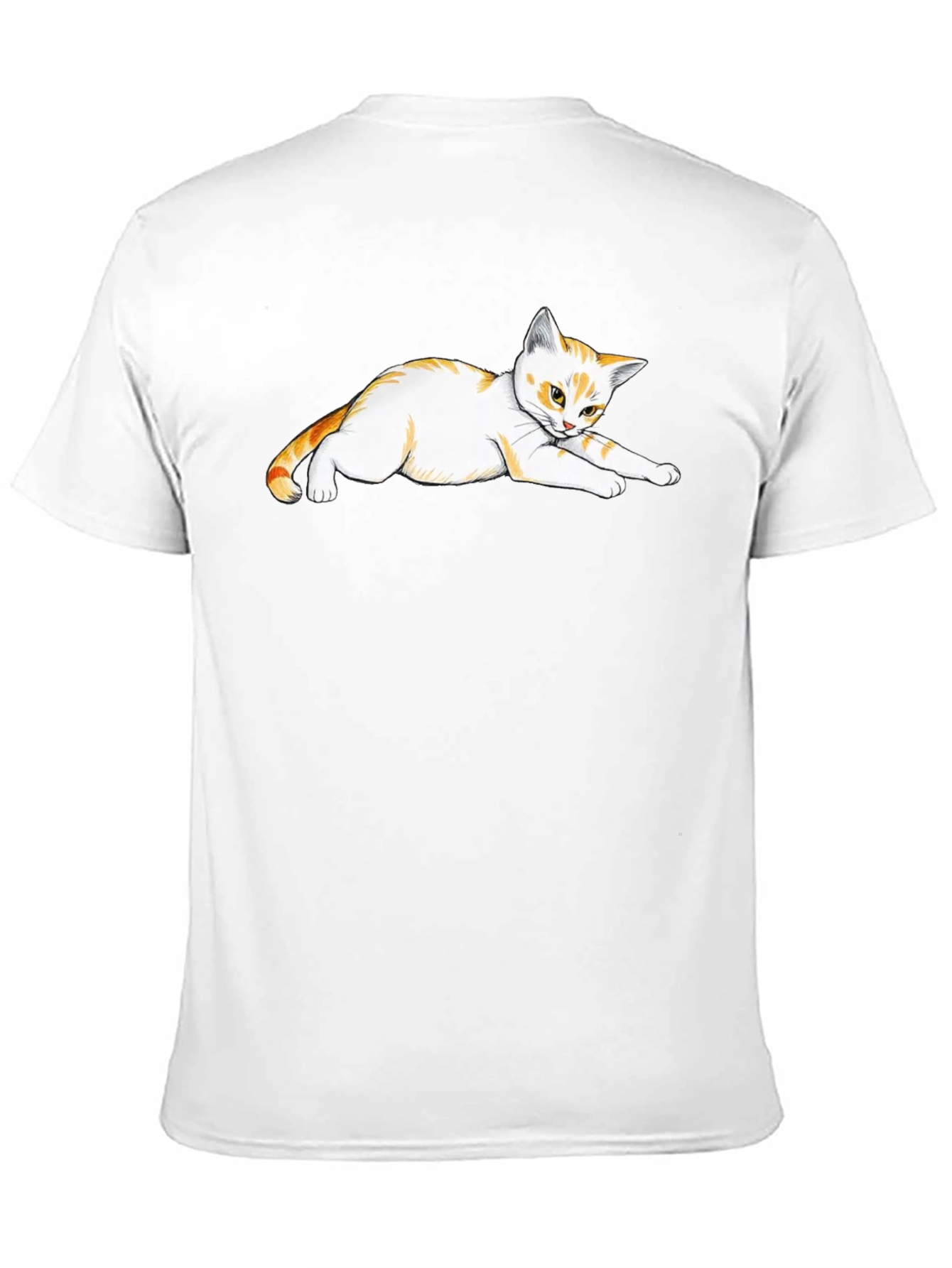 Black T-Shirt with Cute Cat Design