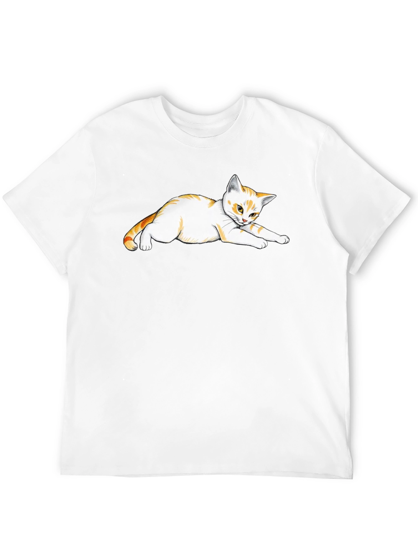 Black T-Shirt with Cute Cat Design