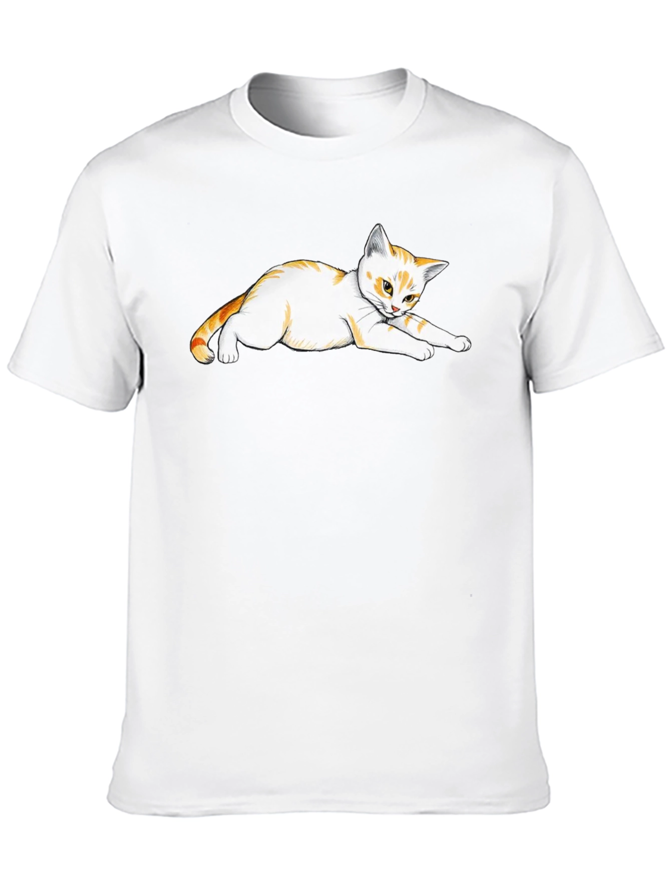 Black T-Shirt with Cute Cat Design