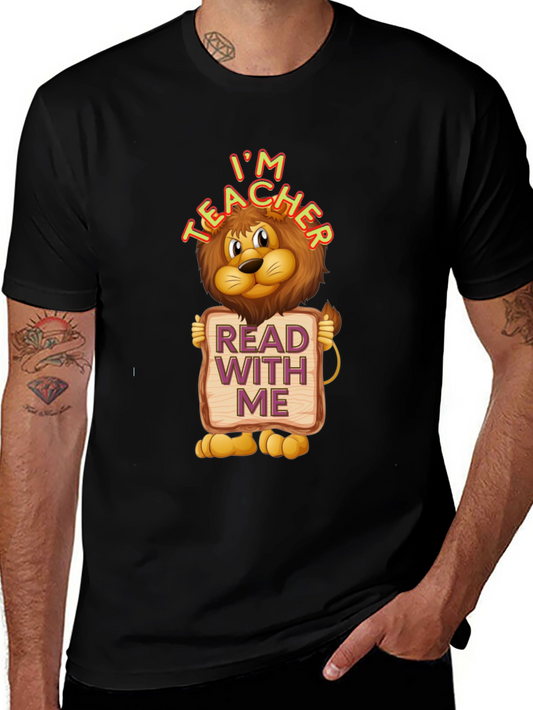 Im Teacher Lion Graphic T-Shirt - Read With Me Design