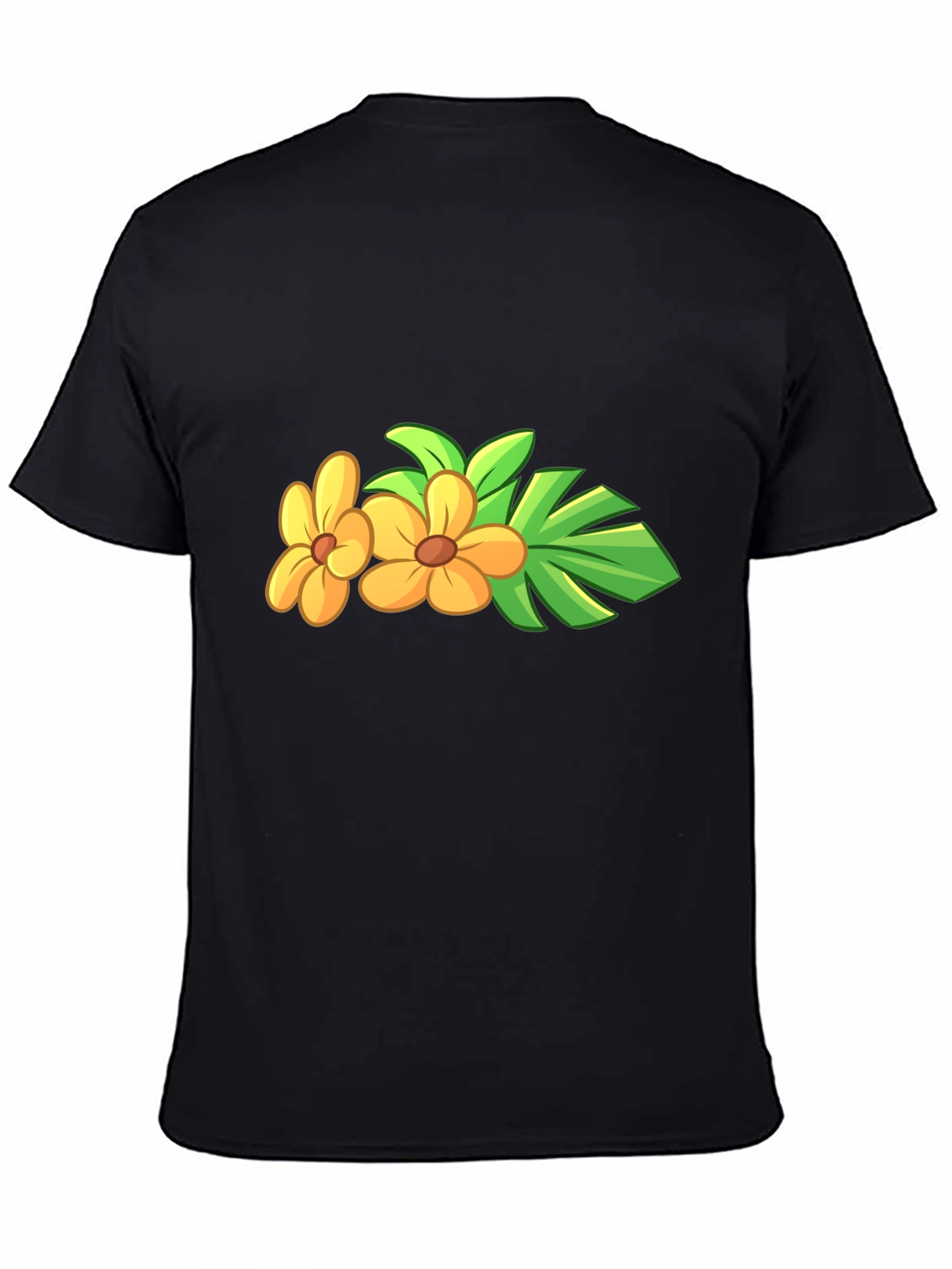 Tropical Flower Black T-Shirt