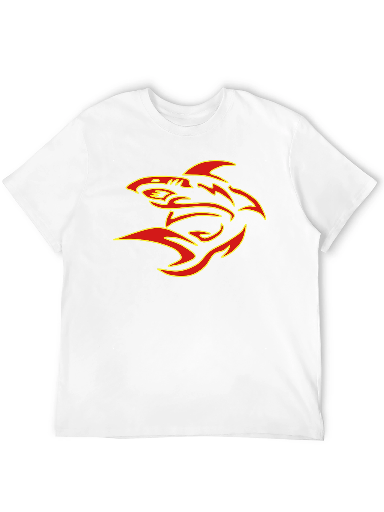 Black T-Shirt with Bold Shark Graphic