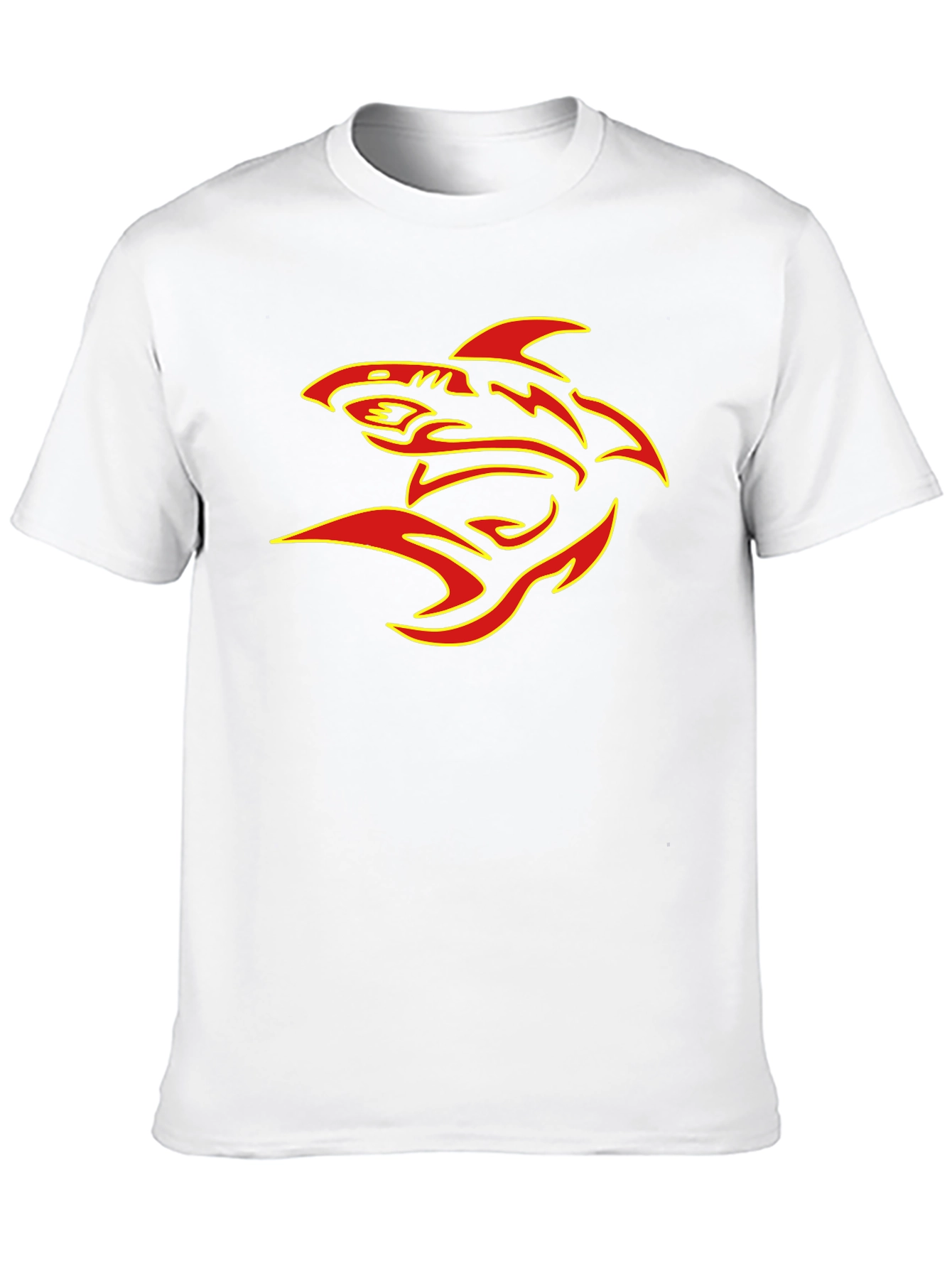 Black T-Shirt with Bold Shark Graphic