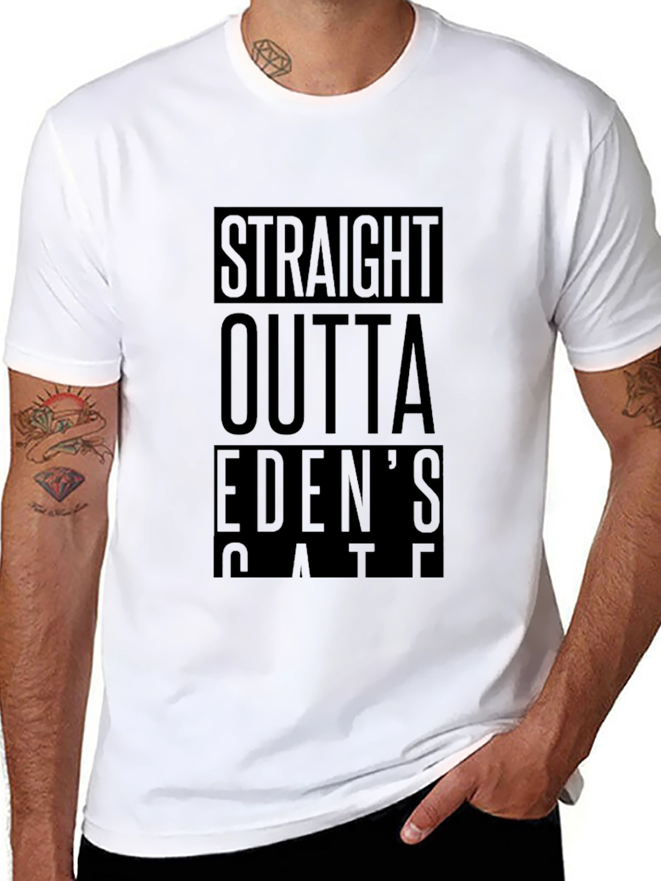 Straight Outta Edens Gate Black Graphic T-Shirt