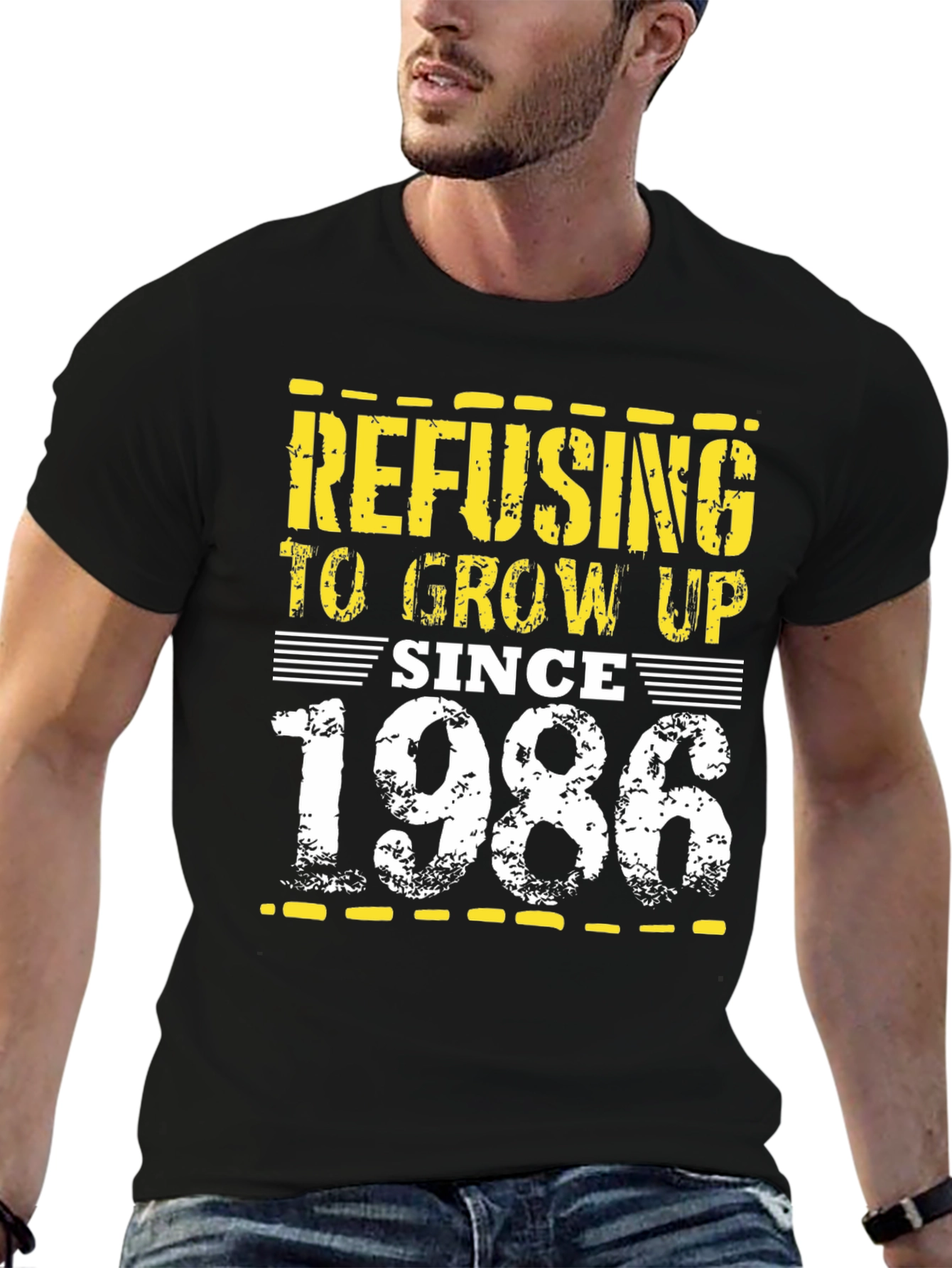 Refusing To Grow Up Since 1986 Black T-Shirt