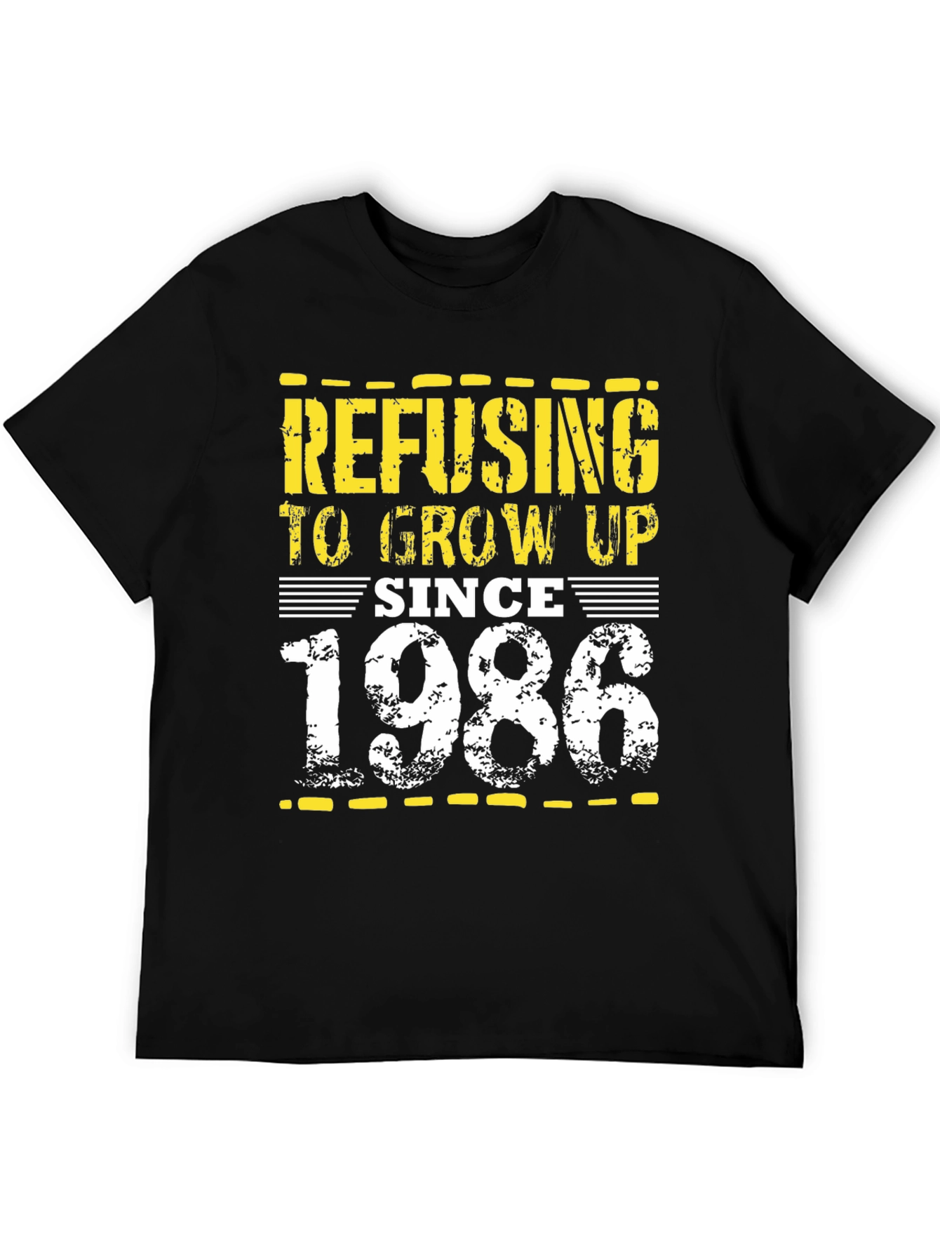 Refusing To Grow Up Since 1986 Black T-Shirt