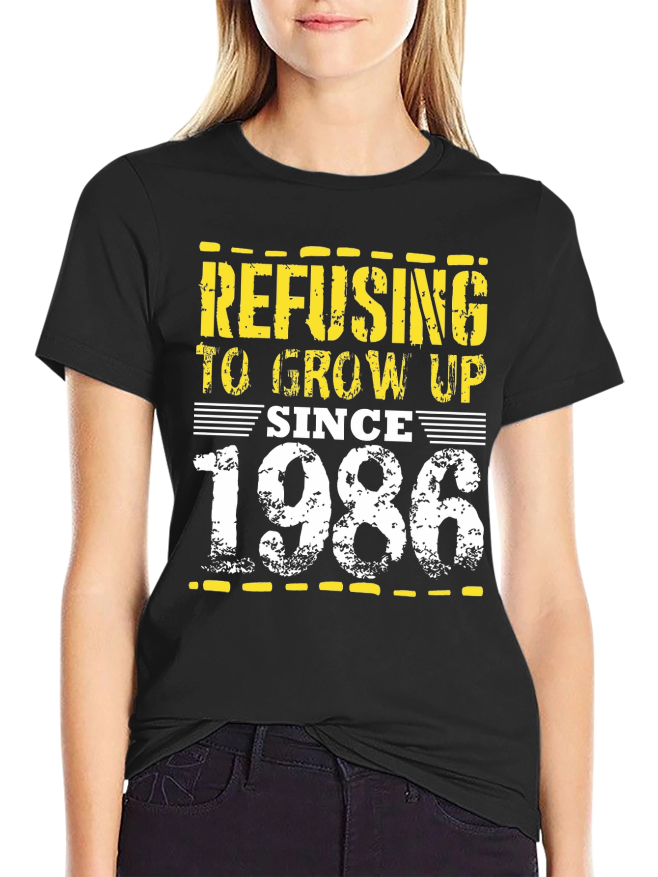 Refusing To Grow Up Since 1986 Black T-Shirt