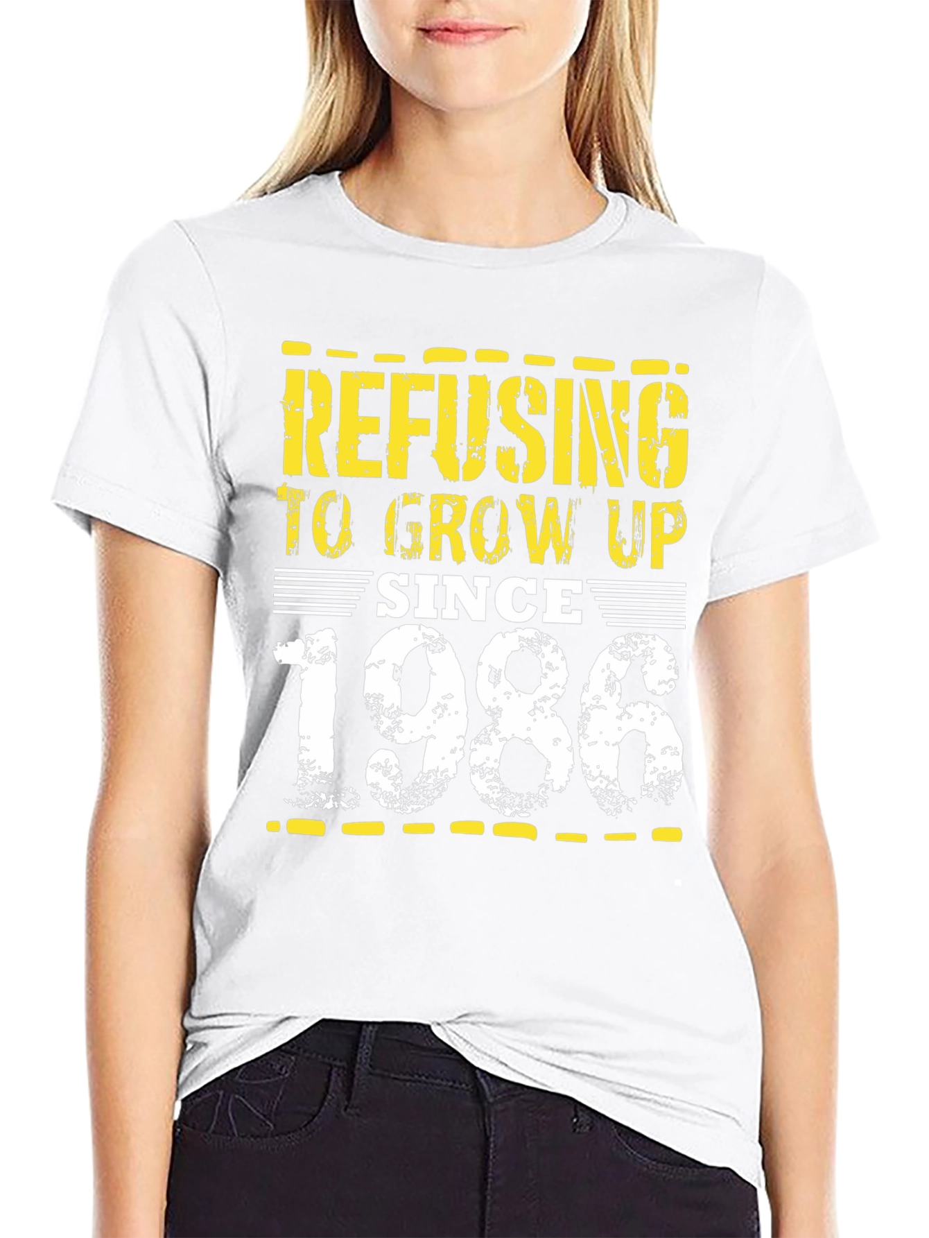 Refusing To Grow Up Since 1986 Black T-Shirt
