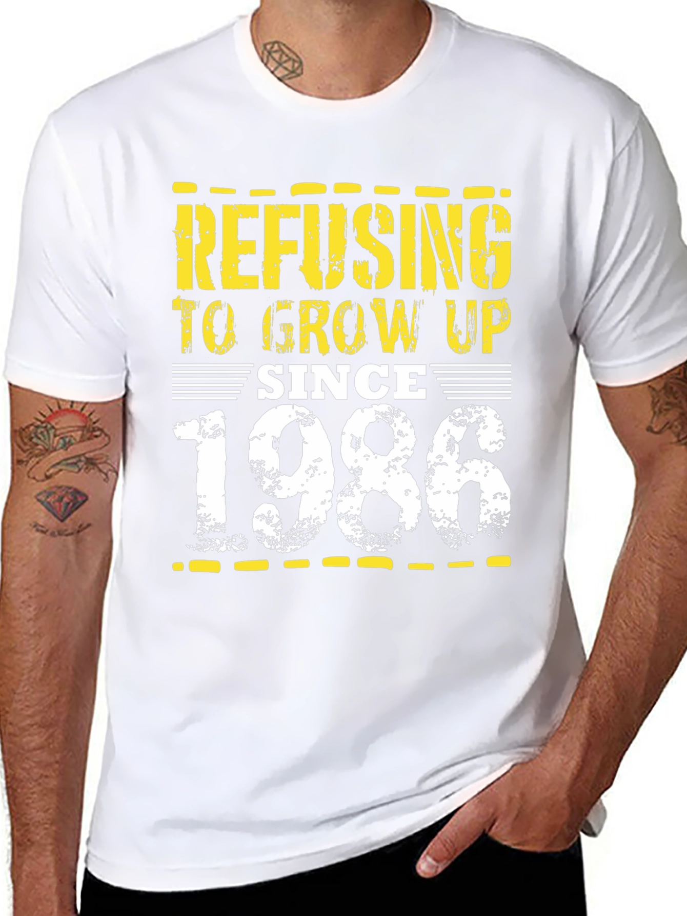 Refusing To Grow Up Since 1986 Black T-Shirt