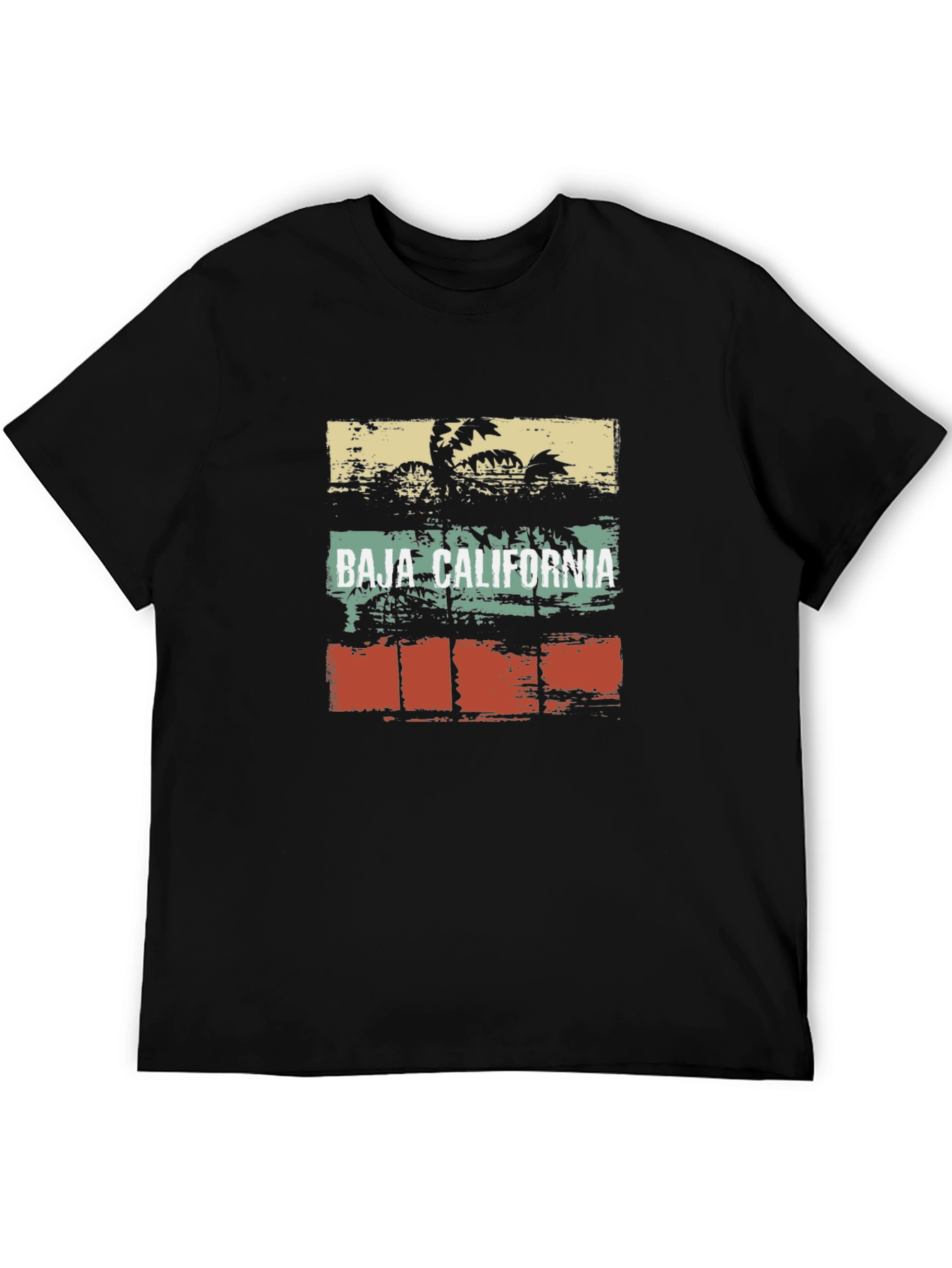 Baja California Graphic T-Shirt Retro Palm Tree Design