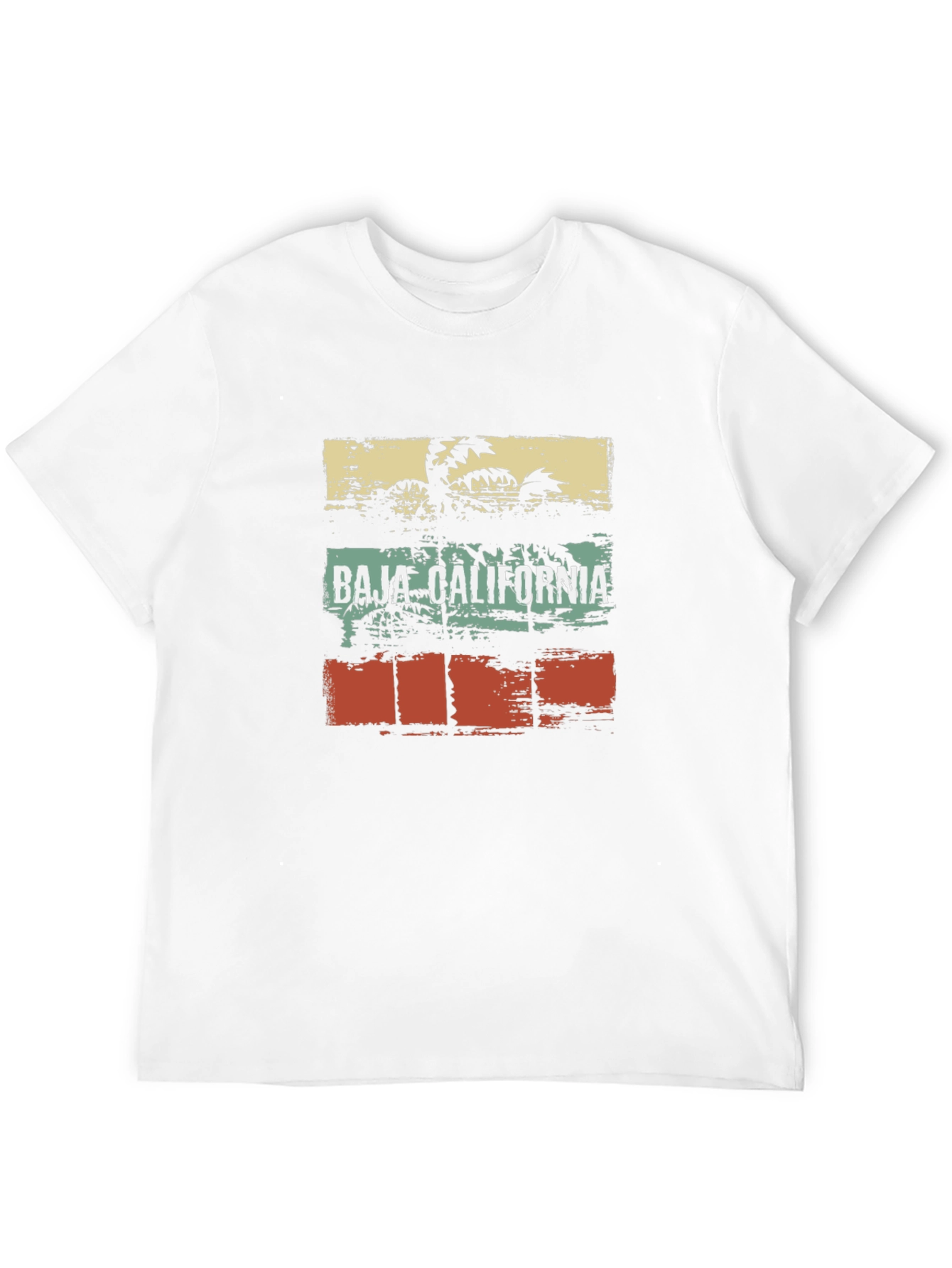 Baja California Graphic T-Shirt Retro Palm Tree Design