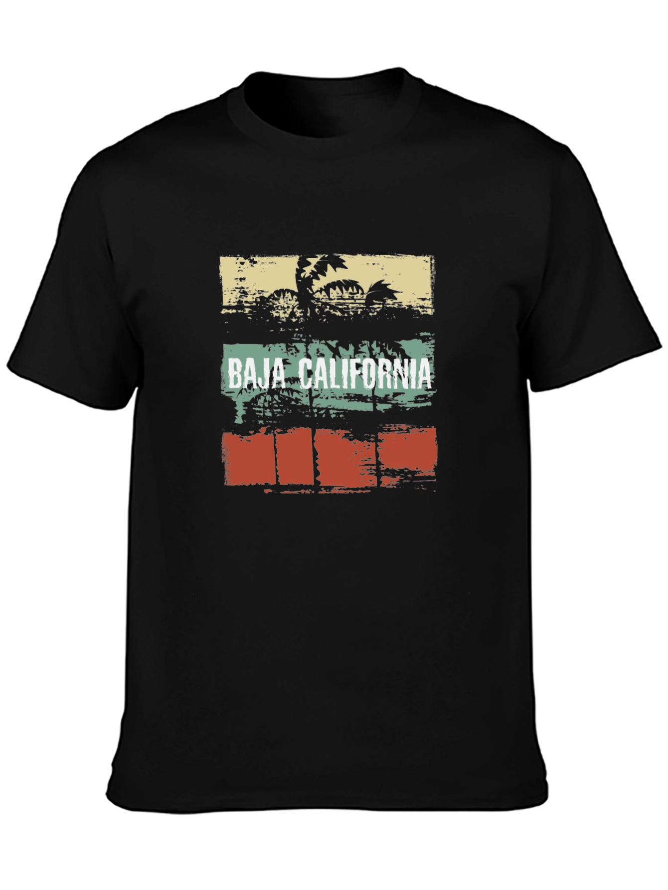 Baja California Graphic T-Shirt Retro Palm Tree Design