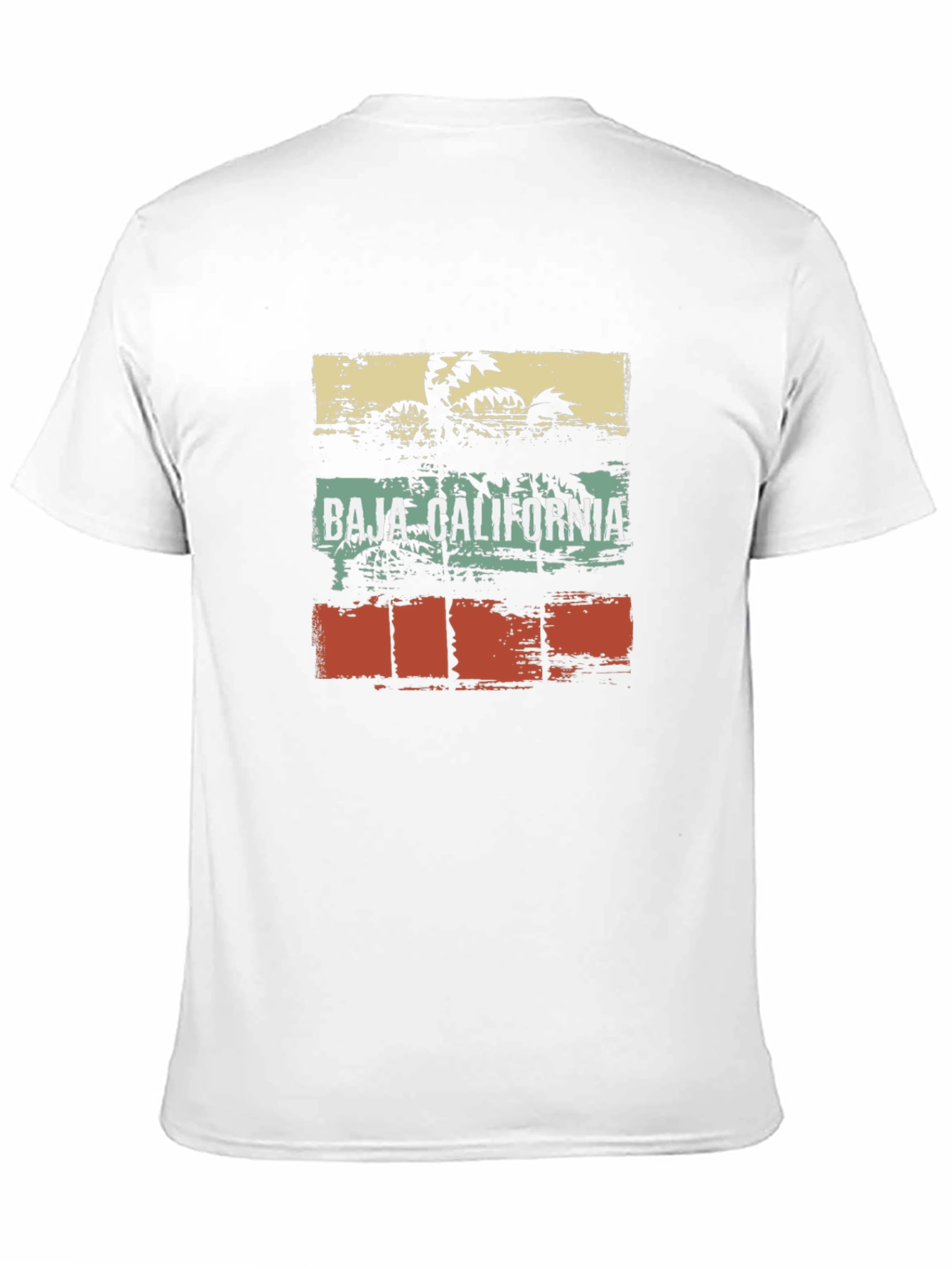 Baja California Graphic T-Shirt Retro Palm Tree Design