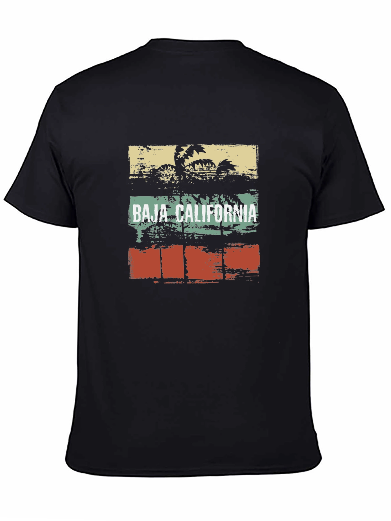 Baja California Graphic T-Shirt Retro Palm Tree Design