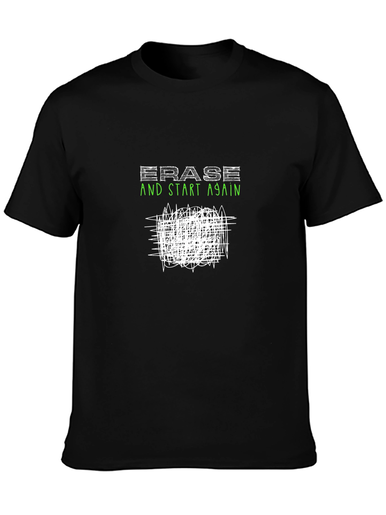 Erase & Start Again Graphic Black T-Shirt