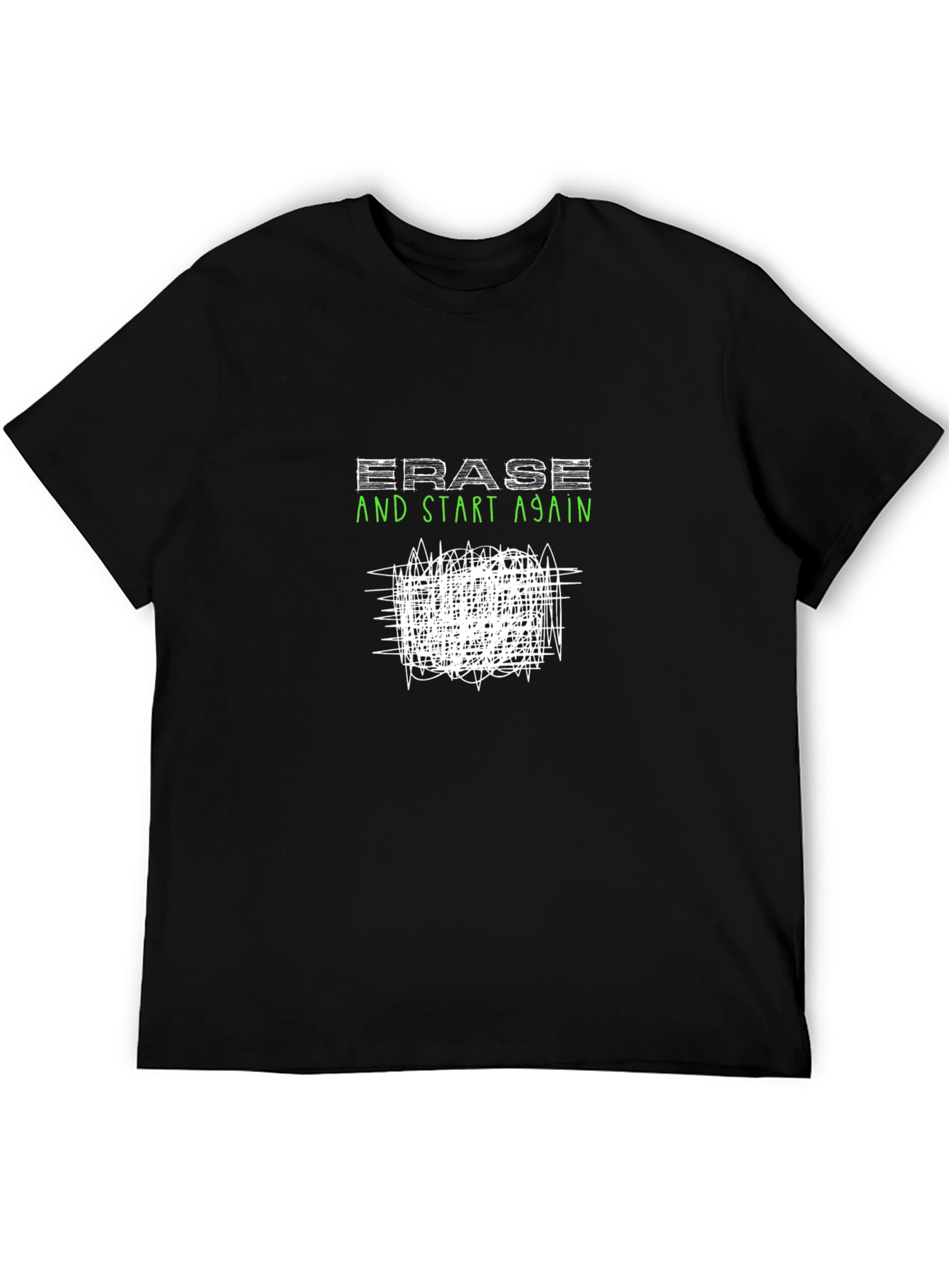 Erase & Start Again Graphic Black T-Shirt