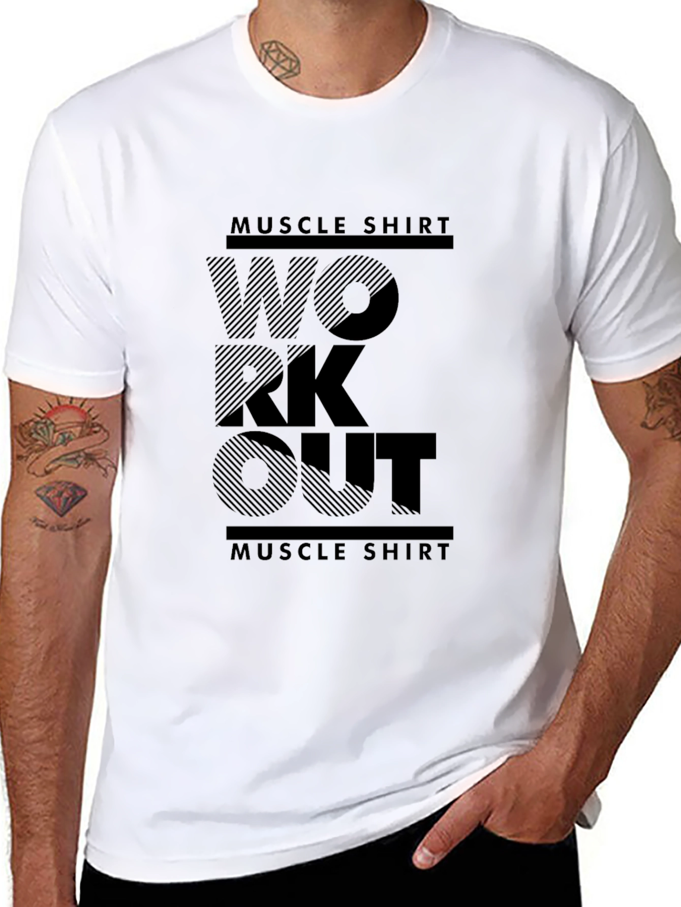 Workout Muscle Shirt - Black Gym Tee