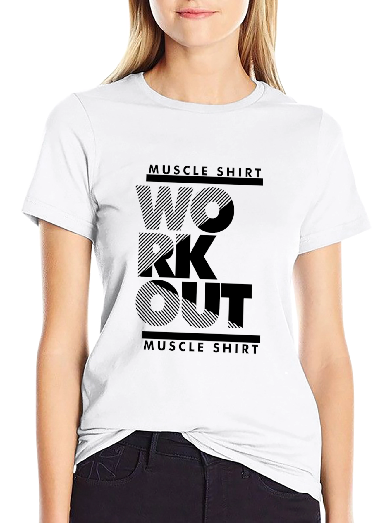 Workout Muscle Shirt - Black Gym Tee